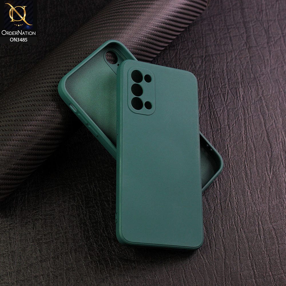 Oppo Reno 5 4G Cover - Dark Green - ONation Silica Gel Series - HQ Liquid Silicone Elegant Colors Camera Protection Soft Case