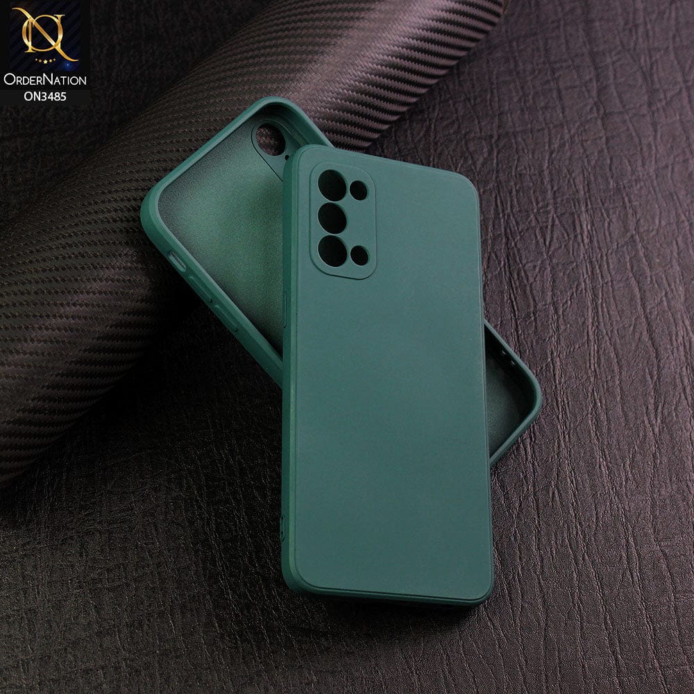 Oppo Reno 5 4G Cover - Dark Green - ONation Silica Gel Series - HQ Liquid Silicone Elegant Colors Camera Protection Soft Case