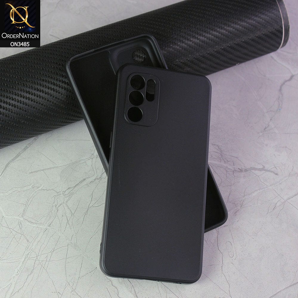 Oppo Reno 6 Cover - Black - ONation Silica Gel Series - HQ Liquid Silicone Elegant Colors Camera Protection Soft Case