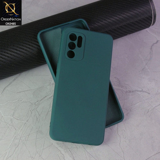 Oppo Reno 6 Cover - Dark Green - ONation Silica Gel Series - HQ Liquid Silicone Elegant Colors Camera Protection Soft Case