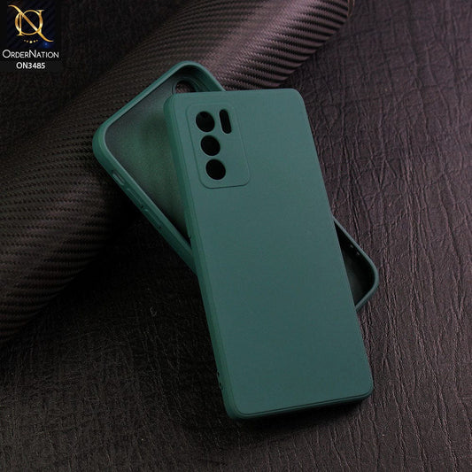 Oppo Reno 6 Pro 5G Cover - Dark Green - ONation Silica Gel Series - HQ Liquid Silicone Elegant Colors Camera Protection Soft Case