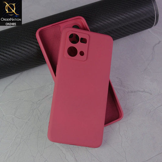 Oppo F21 Pro 4G Cover - Red - ONation Silica Gel Series - HQ Liquid Silicone Elegant Colors Camera Protection Soft Case