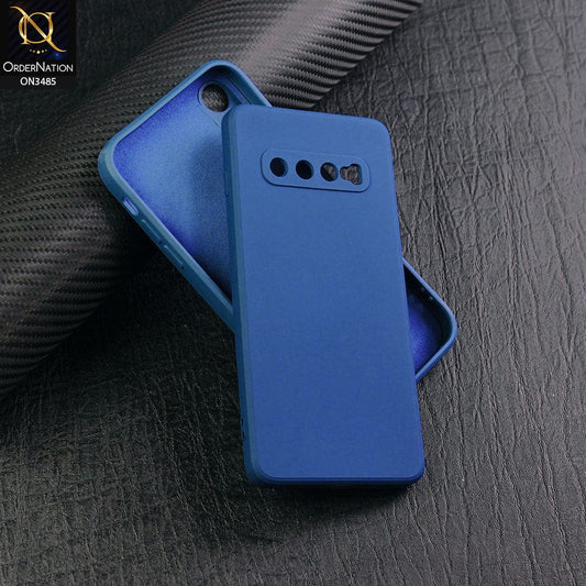 Samsung Galaxy S10 Cover - Blue - ONation Silica Gel Series - HQ Liquid Silicone Elegant Colors Camera Protection Soft Case