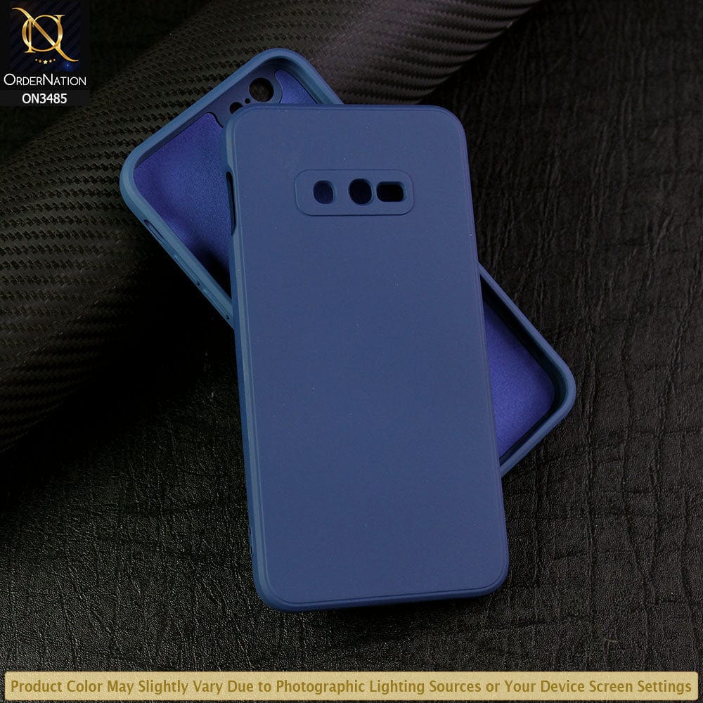 Samsung Galaxy S10e Cover - Blue - ONation Silica Gel Series - HQ Liquid Silicone Elegant Colors Camera Protection Soft Case