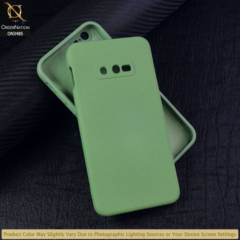 Samsung Galaxy S10e Cover - Light Green - ONation Silica Gel Series - HQ Liquid Silicone Elegant Colors Camera Protection Soft Case