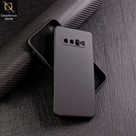 Samsung Galaxy S10 Plus Cover - Black - ONation Bold Series - HQ Liquid Silicone Elegant Colors Camera Protection Soft Case ( Fast Delivery )(H)