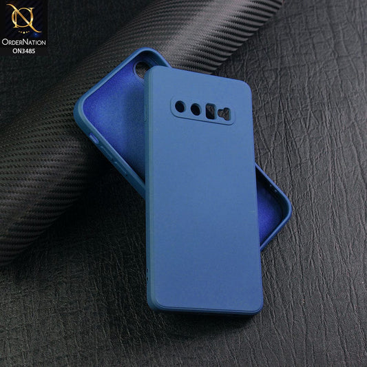 Samsung Galaxy S10 Plus Cover - Blue - ONation Silica Gel Series - HQ Liquid Silicone Elegant Colors Camera Protection Soft Case