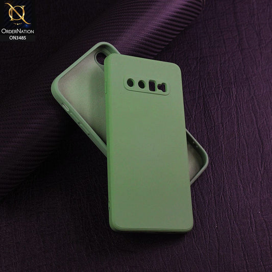 Samsung Galaxy S10 Plus Cover - Light Green - ONation Silica Gel Series - HQ Liquid Silicone Elegant Colors Camera Protection Soft Case