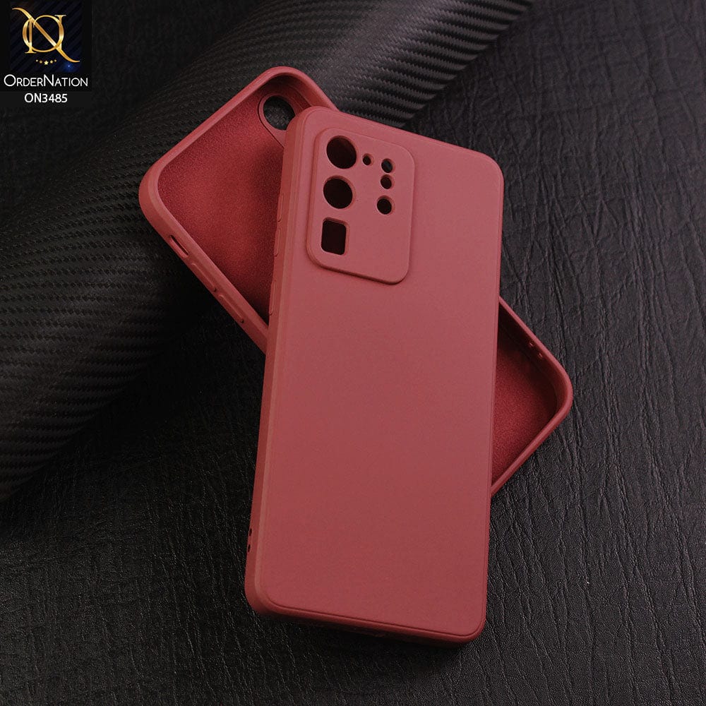 Samsung Galaxy S20 Ultra Cover - Red - ONation Silica Gel Series - HQ Liquid Silicone Elegant Colors Camera Protection Soft Case
