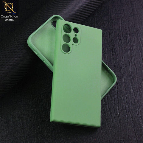Samsung Galaxy S21 Ultra 5G Cover - Light Green - ONation Bold Series - HQ Liquid Silicone Elegant Colors Camera Protection Soft Case ( Fast Delivery )