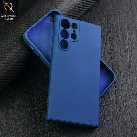 Samsung Galaxy S22 Ultra 5G Cover - Blue - ONation Bold Series - HQ Liquid Silicone Elegant Colors Camera Protection Soft Case ( Fast Delivery )