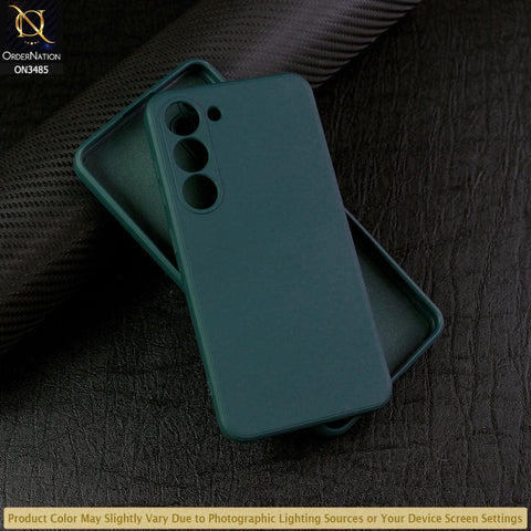 Samsung Galaxy S23 5G Cover - Dark Green - ONation Silica Gel Series - HQ Liquid Silicone Elegant Colors Camera Protection Soft Case