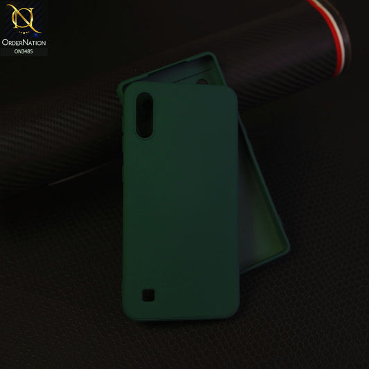 Samsung Galaxy A10 - Dark Green - ONation Silica Gel Series - HQ Liquid Silicone Elegant Colors Camera Protection Soft Case