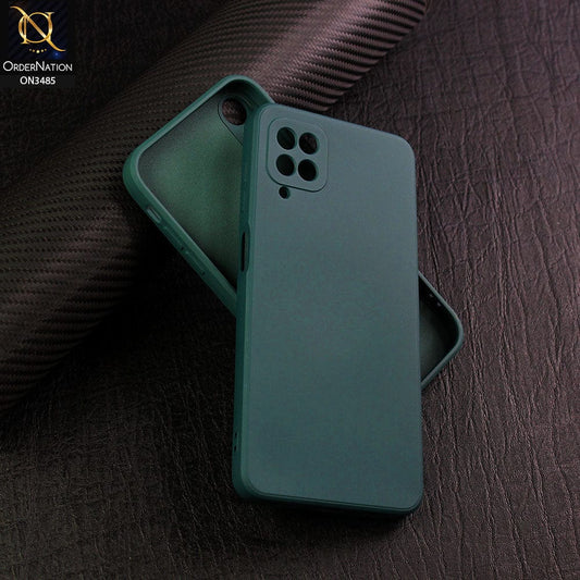Samsung Galaxy A12 Nacho Cover - Dark Green - ONation Silica Gel Series - HQ Liquid Silicone Elegant Colors Camera Protection Soft Case