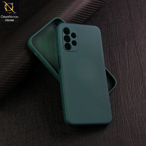 Samsung Galaxy A23 5G Cover - Dark Green - ONation Silica Gel Series - HQ Liquid Silicone Elegant Colors Camera Protection Soft Case U1