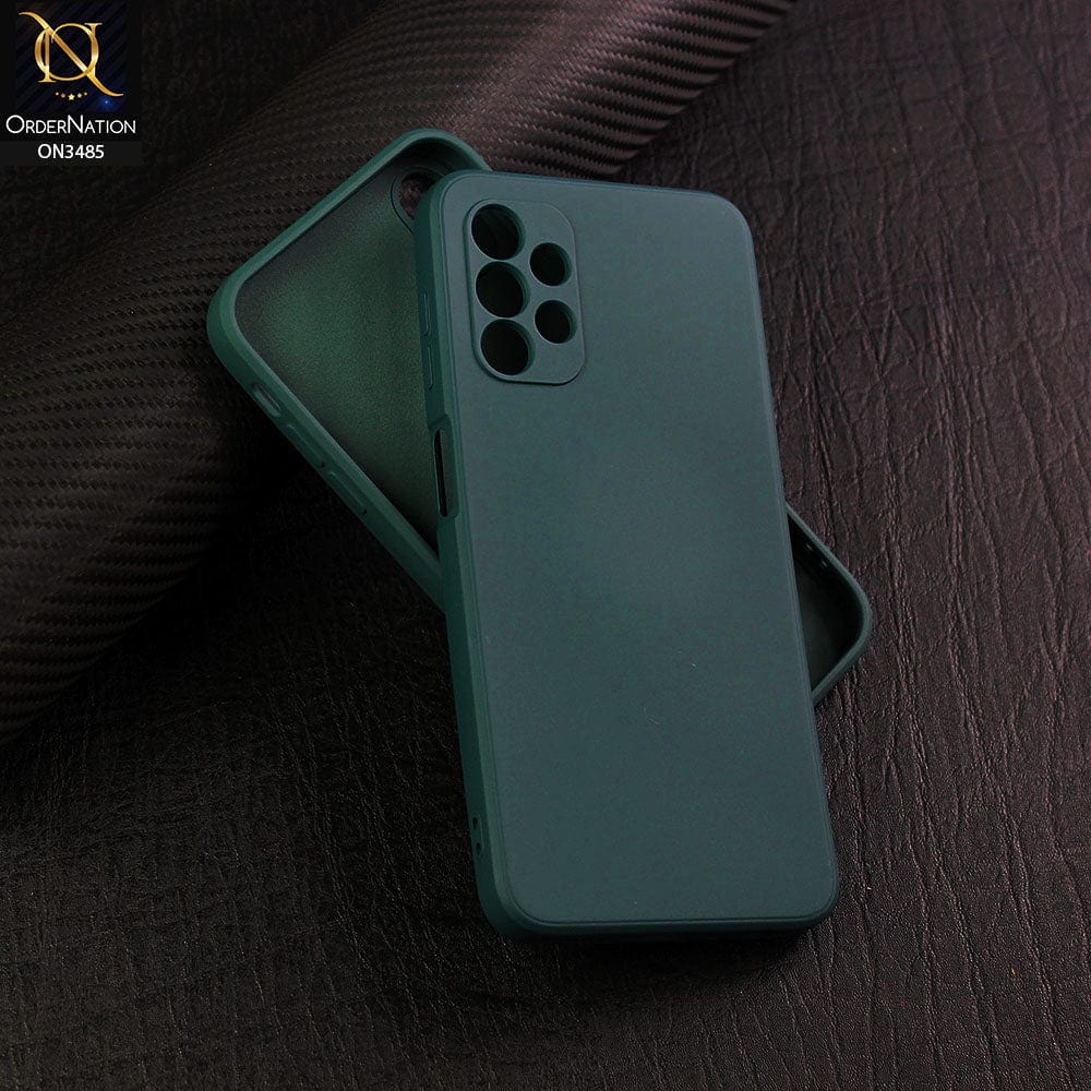 Samsung Galaxy A23 Cover - Dark Green - ONation Silica Gel Series - HQ Liquid Silicone Elegant Colors Camera Protection Soft Case U1