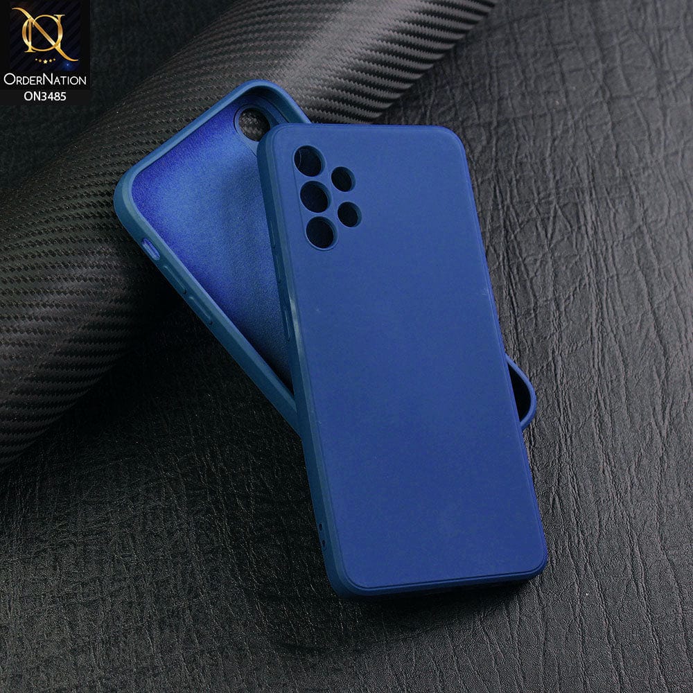 Samsung Galaxy A32 Cover - Blue - ONation Silica Gel Series - HQ Liquid Silicone Elegant Colors Camera Protection Soft Case U7