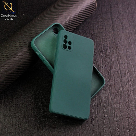 Samsung Galaxy M31s Cover - Dark Green - ONation Silica Gel Series - HQ Liquid Silicone Elegant Colors Camera Protection Soft Case