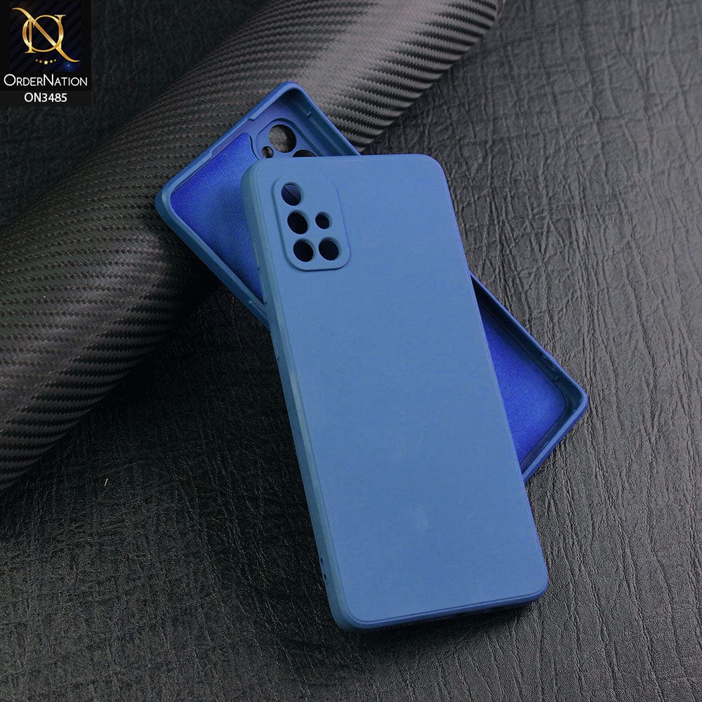 Samsung Galaxy A71 Cover - Blue - ONation Silica Gel Series - HQ Liquid Silicone Elegant Colors Camera Protection Soft Case