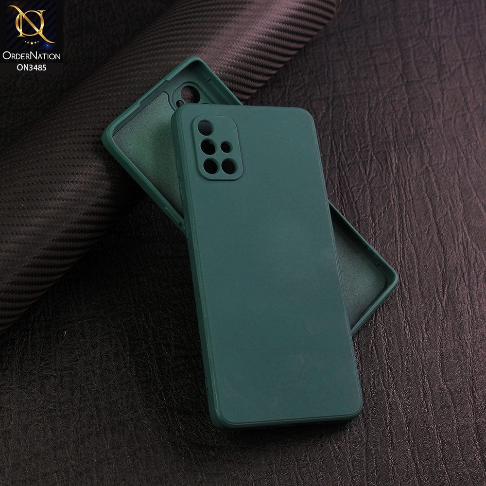 Samsung Galaxy A71 Cover - Dark Green - ONation Silica Gel Series - HQ Liquid Silicone Elegant Colors Camera Protection Soft Case