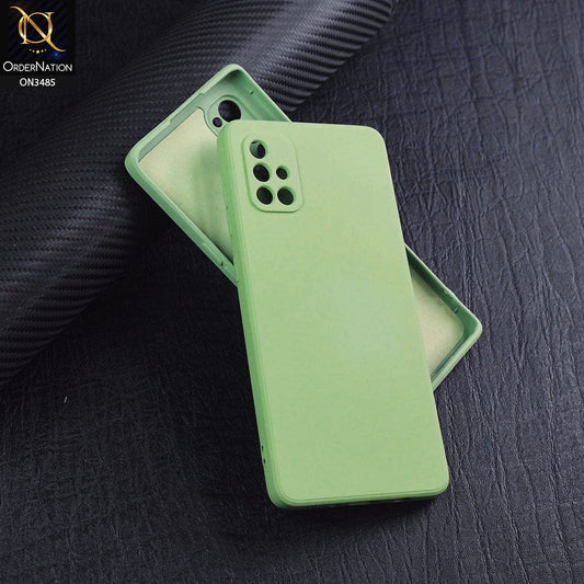 Samsung Galaxy A71 Cover - Light Green - ONation Silica Gel Series - HQ Liquid Silicone Elegant Colors Camera Protection Soft Case