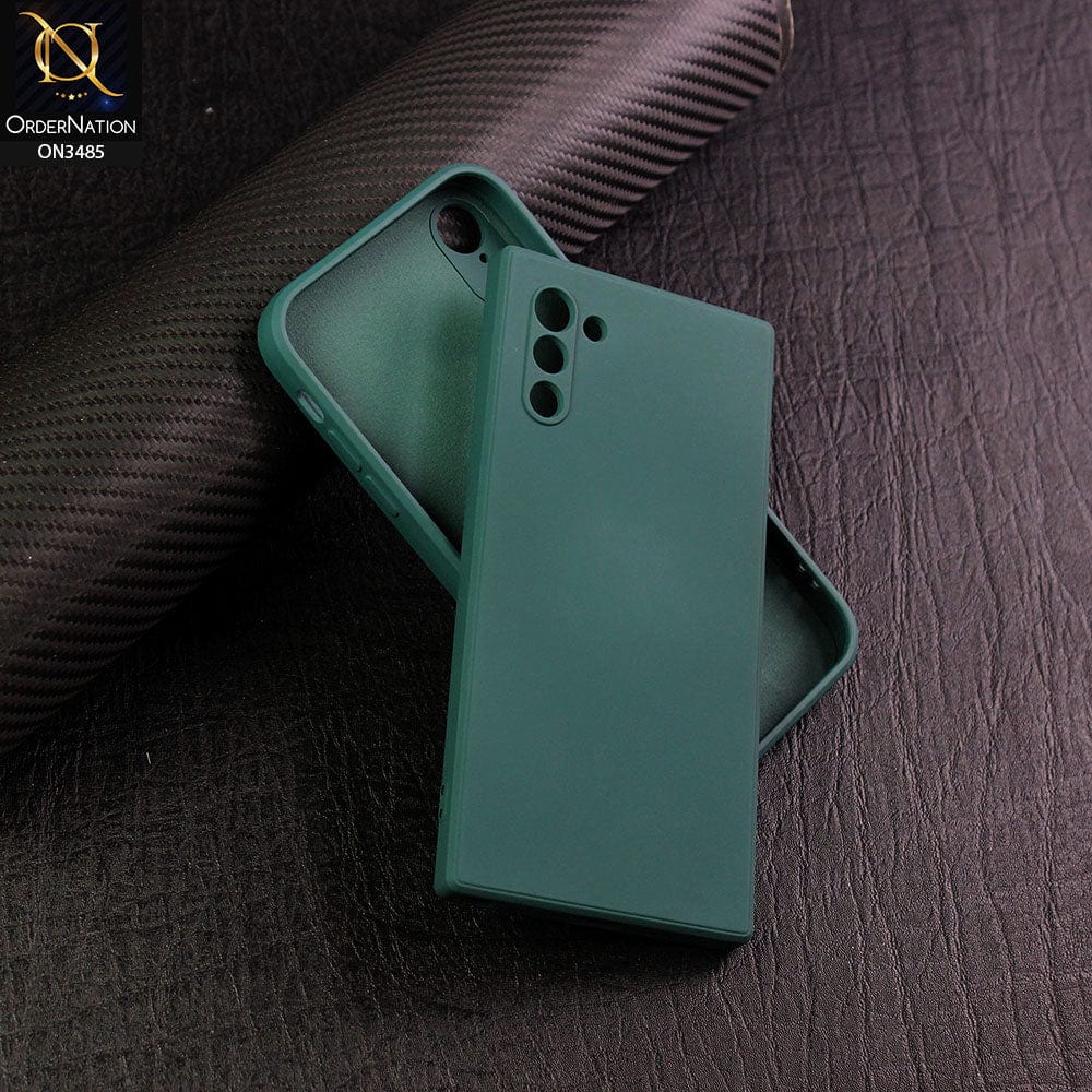 Samsung Galaxy Note 10 Cover - Dark Green - ONation Silica Gel Series - HQ Liquid Silicone Elegant Colors Camera Protection Soft Case