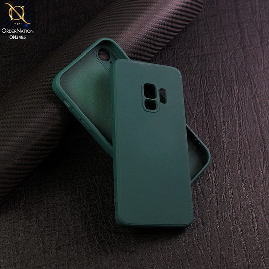 Samsung Galaxy S9 Cover - Dark Green - ONation Silica Gel Series - HQ Liquid Silicone Elegant Colors Camera Protection Soft Case