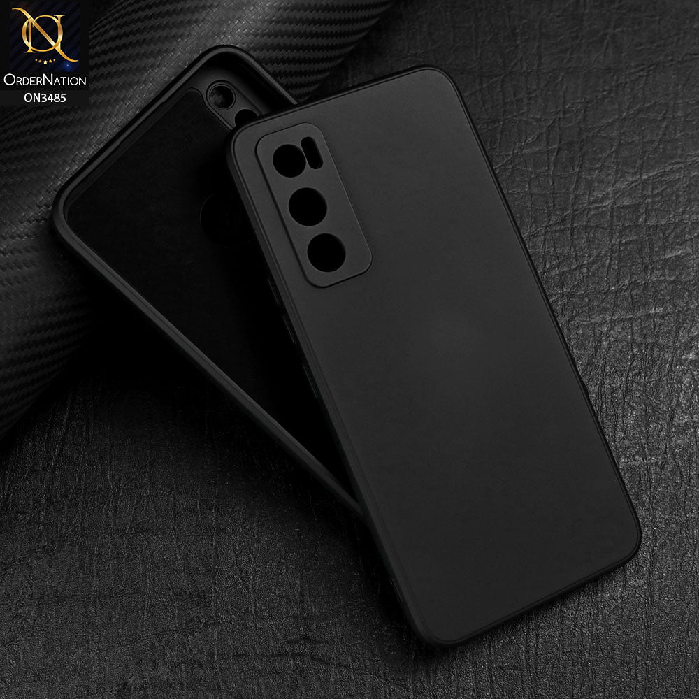 Vivo V20 SE Cover - Black - ONation Silica Gel Series - HQ Liquid Silicone Elegant Colors Camera Protection Soft Case