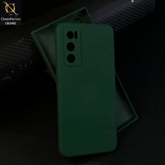 Vivo V20 SE Cover - Dark Green - ONation Silica Gel Series - HQ Liquid Silicone Elegant Colors Camera Protection Soft Case