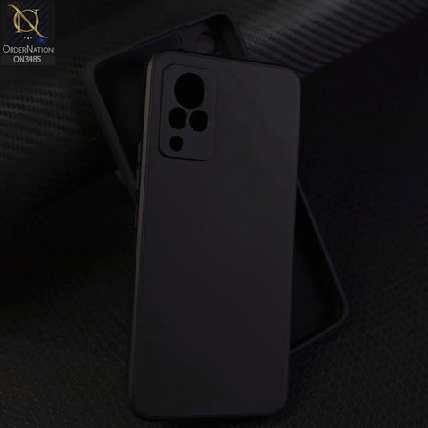 Vivo V21 Cover - Black - ONation Silica Gel Series - HQ Liquid Silicone Elegant Colors Camera Protection Soft Case