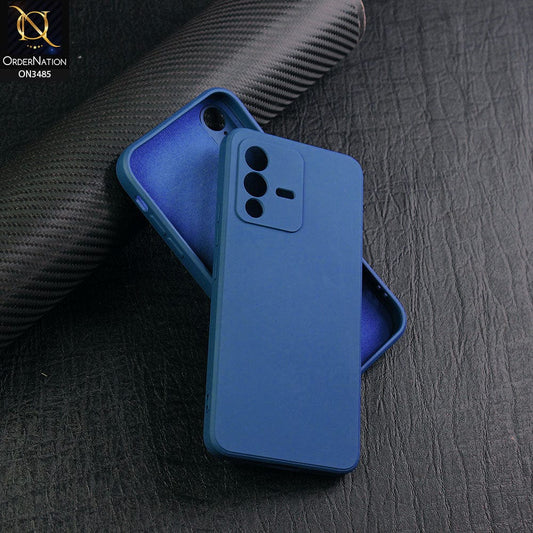 Vivo S12 Cover - Blue - ONation Silica Gel Series - HQ Liquid Silicone Elegant Colors Camera Protection Soft Case