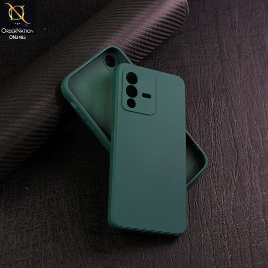 Vivo S12 Cover - Dark Green - ONation Silica Gel Series - HQ Liquid Silicone Elegant Colors Camera Protection Soft Case