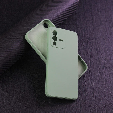 Vivo V23 5G Cover - Light Green - ONation Bold Series - HQ Liquid Silicone Elegant Colors Camera Protection Soft Case