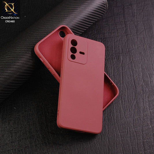 Vivo V23 5G Cover - Red - ONation Silica Gel Series - HQ Liquid Silicone Elegant Colors Camera Protection Soft Case