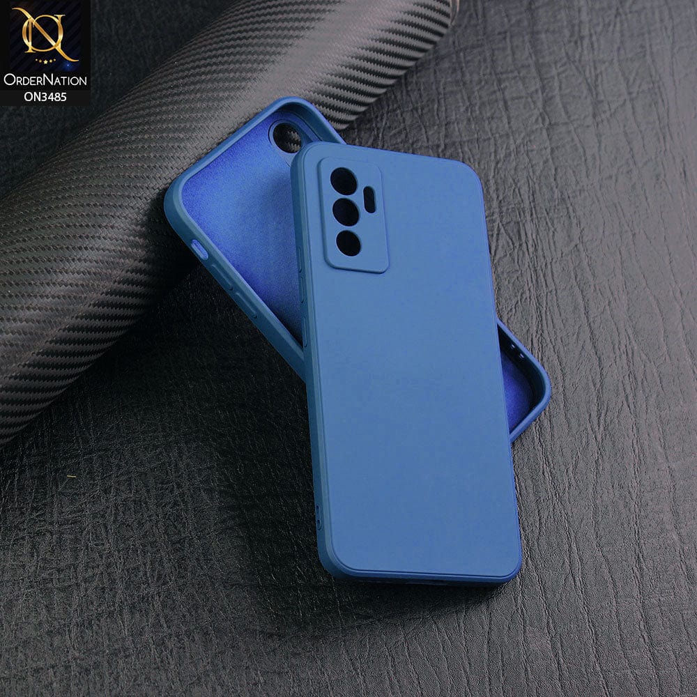 Vivo V23e Cover - Blue - ONation Silica Gel Series - HQ Liquid Silicone Elegant Colors Camera Protection Soft Case