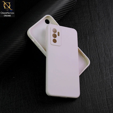 Vivo V23e Cover - Off-White (Not Pure White) -  ONation Bold Series - HQ Liquid Silicone Elegant Colors Camera Protection Soft Case ( Fast Delivery )
