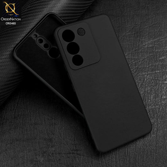 Vivo V29e Cover - Black - ONation Silica Gel Series - HQ Liquid Silicone Elegant Colors Camera Protection Soft Case