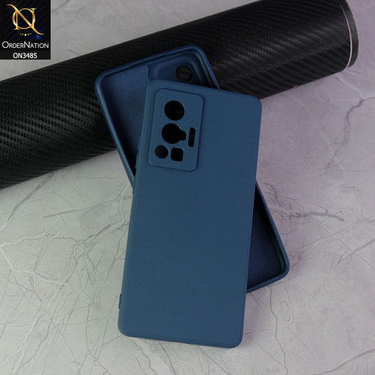 Vivo X70 Pro Cover - Blue - ONation Silica Gel Series - HQ Liquid Silicone Elegant Colors Camera Protection Soft Case