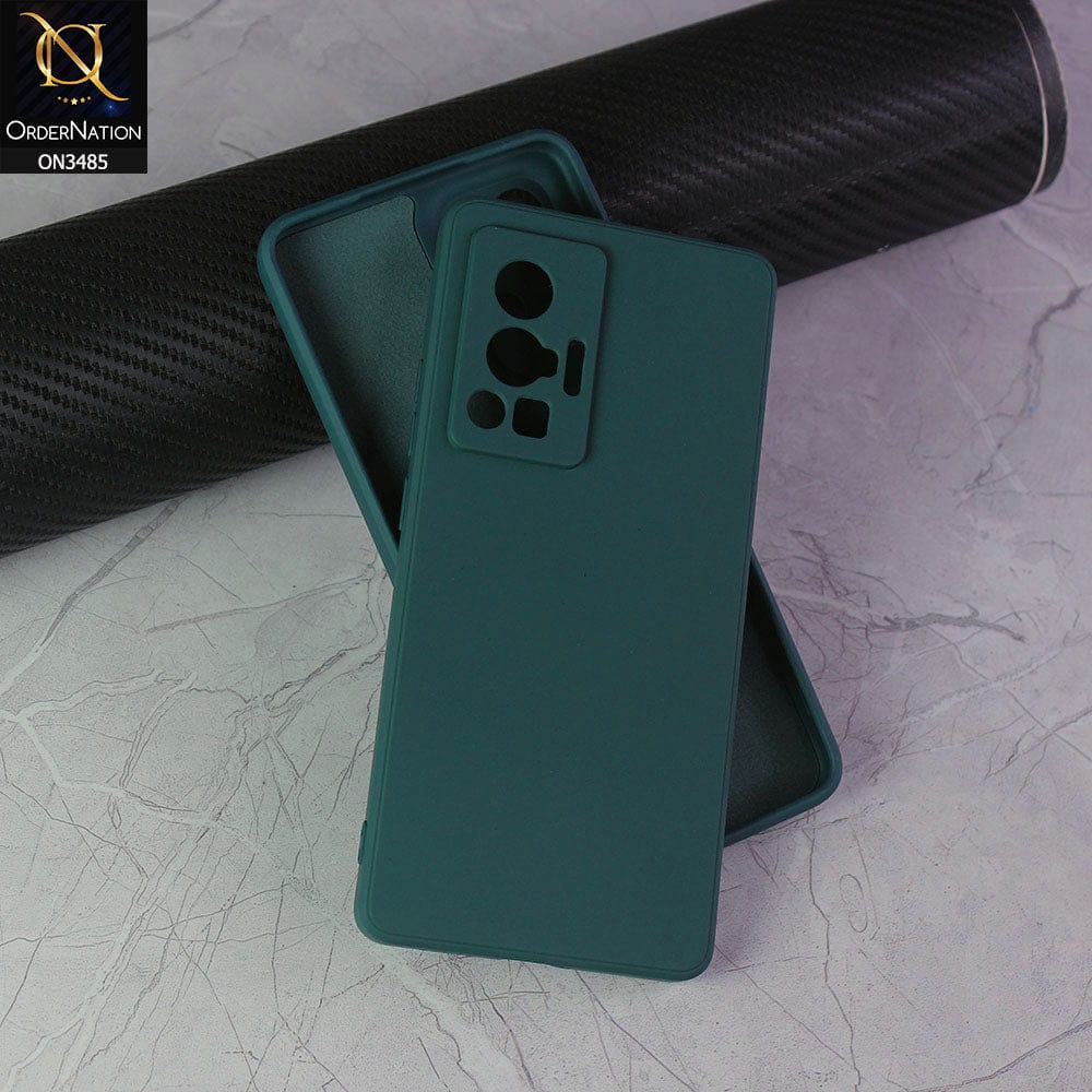 Vivo X70 Pro Cover - Dark Green - ONation Silica Gel Series - HQ Liquid Silicone Elegant Colors Camera Protection Soft Case