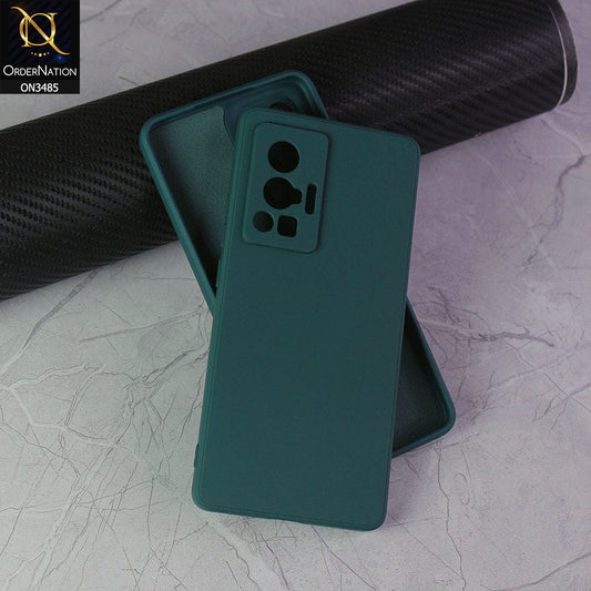 Vivo X70 Pro Cover - Dark Green - ONation Silica Gel Series - HQ Liquid Silicone Elegant Colors Camera Protection Soft Case