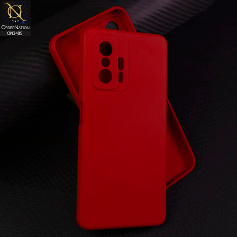 Xiaomi 11T Cover - Dark Red - ONation Silica Gel Series - HQ Liquid Silicone Elegant Colors Camera Protection Soft Case