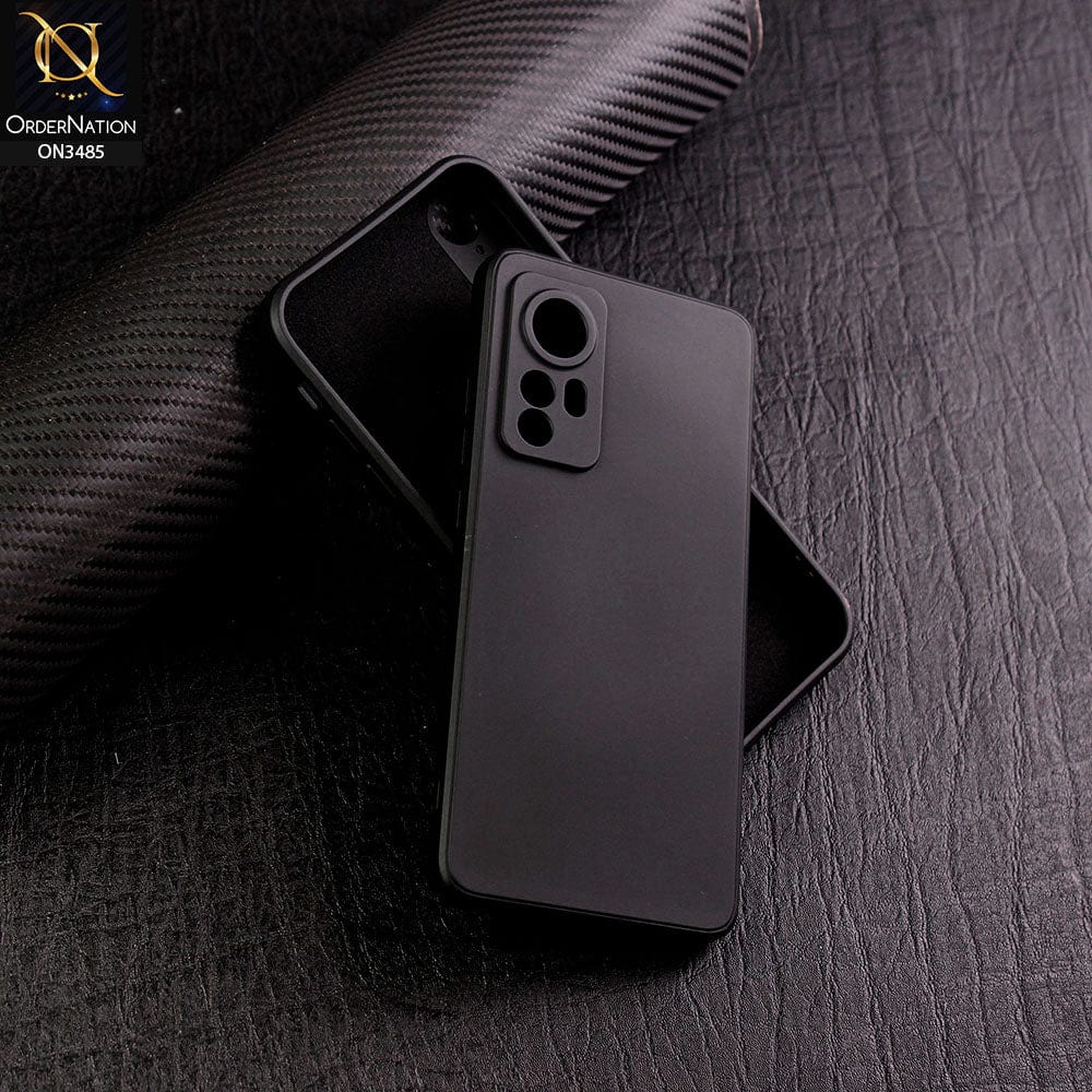 Xiaomi 12 Cover - Black - ONation Silica Gel Series - HQ Liquid Silicone Elegant Colors Camera Protection Soft Case