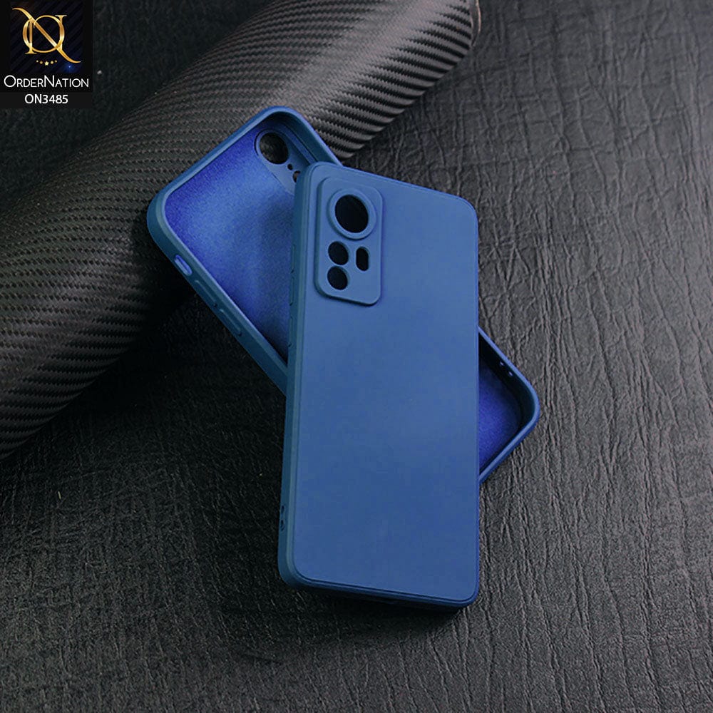 Xiaomi 12X Cover - Blue - ONation Silica Gel Series - HQ Liquid Silicone Elegant Colors Camera Protection Soft Case