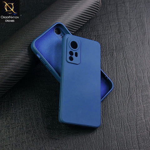 Xiaomi 12X Cover - Blue - ONation Silica Gel Series - HQ Liquid Silicone Elegant Colors Camera Protection Soft Case