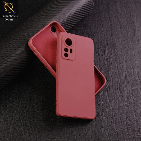 Xiaomi 12X Cover - Red - ONation Silica Gel Series - HQ Liquid Silicone Elegant Colors Camera Protection Soft Case