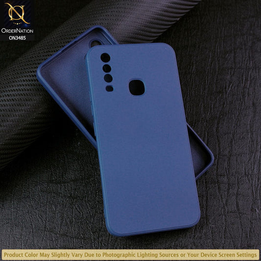 Vivo Y17 Cover - Blue - ONation Silica Gel Series - HQ Liquid Silicone Elegant Colors Camera Protection Soft Case