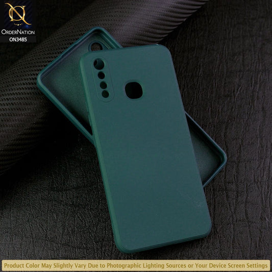 Vivo Y15 Cover - Dark Green - ONation Silica Gel Series - HQ Liquid Silicone Elegant Colors Camera Protection Soft Case