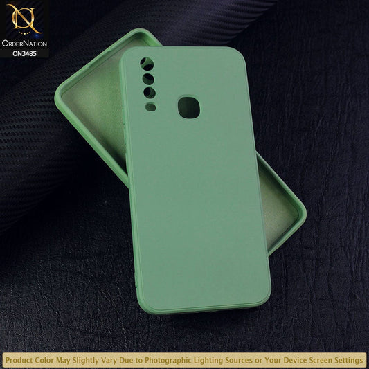 Vivo Y12 Cover - Light Green - ONation Silica Gel Series - HQ Liquid Silicone Elegant Colors Camera Protection Soft Case