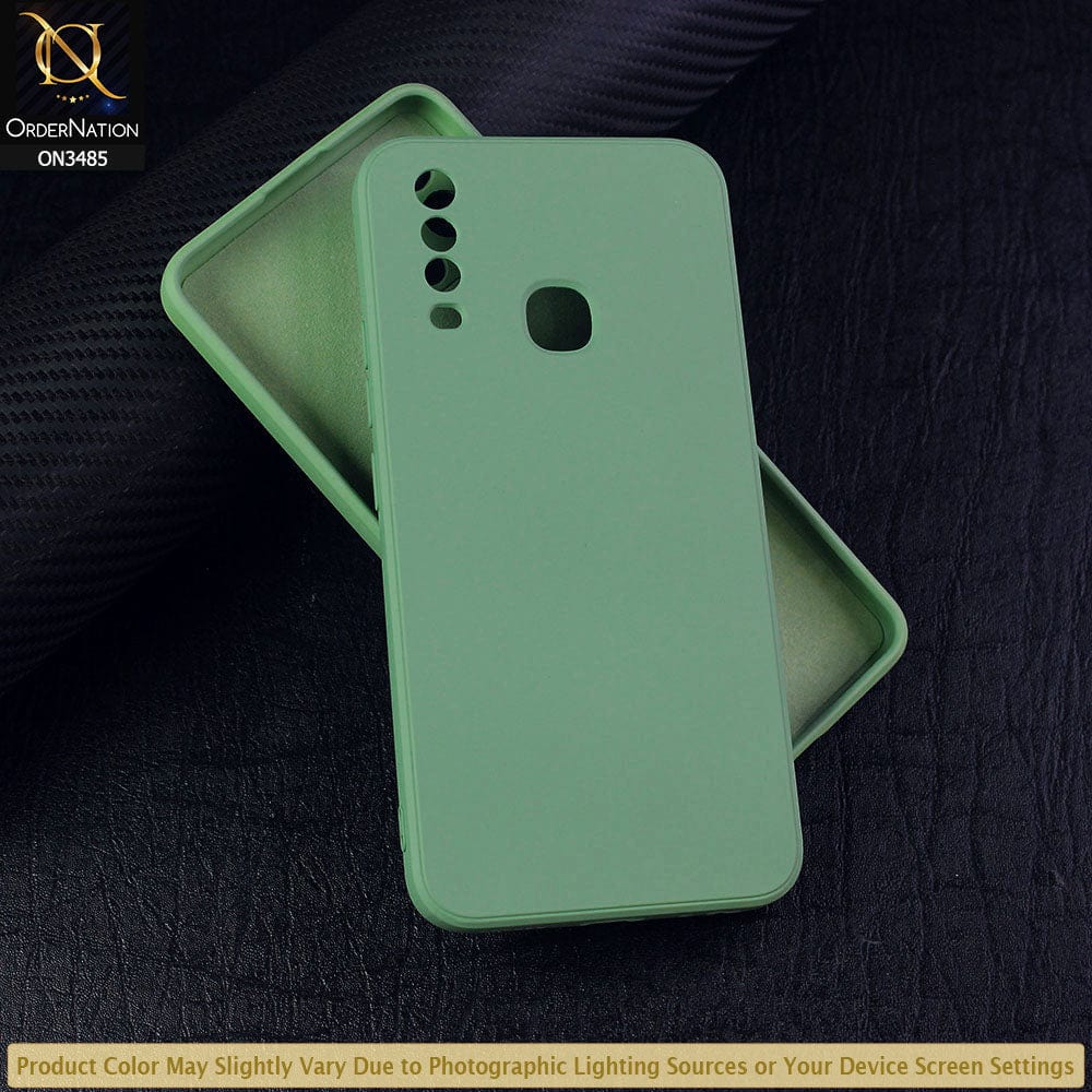 Vivo Y17 Cover - Light Green - ONation Silica Gel Series - HQ Liquid Silicone Elegant Colors Camera Protection Soft Case