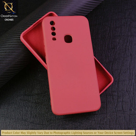 Vivo Y17 Cover - Red - ONation Silica Gel Series - HQ Liquid Silicone Elegant Colors Camera Protection Soft Case